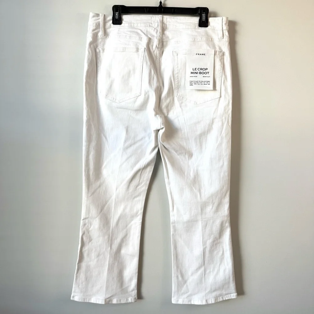 Frame Denim Le Crop Mini Boot Cut Jeans White 32 - Picture 7 of 12